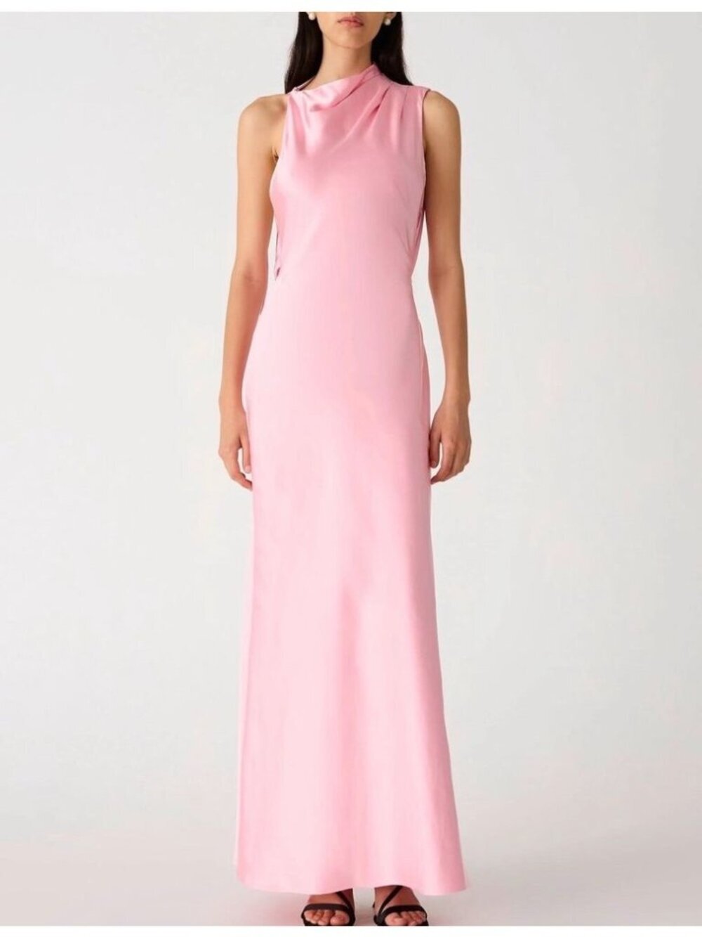 NWT MISHA Santana Gloss Satin Maxi Dress Women's Size S O61